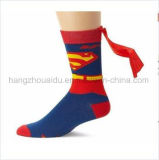 Superman Cartoon Patten with Streamer Hot Sale Children Sock