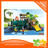 Green Train Outdoor Amusement Equipment Plastic Curving Slide for Children