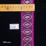 5.5cm Pink Lip Crochet Trim Lace with Triangle Fringe for Garment Hme898