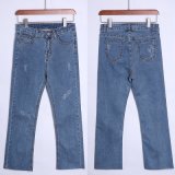 New Fashion Broken Washing Jeans with Straight Leg for Lady (HDLJ0025-17)