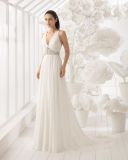 Hot Sale V Neck Beading Chiffon Wedding Dress Bridal Gown (RS019)