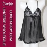 Woman Black Night Wear Underwear Sexy Lingerie (L2549-2)
