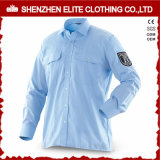 High Quality Long Sleeve Blue Men Cotton Work Shirts (ELTHVJ-296)