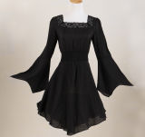 Black Cotton Lace Tunic Casual Sexy Lady Blouse