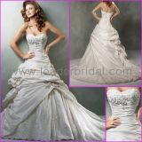 A-Line Sweetheart Taffeta Lace Rhinestones Bridal Dresses Mg560