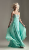 Turquoise Chiffon with Beading Prom Dress (WD12003)