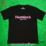 Healong Youth Sports Wear Black Color Silk Print Men T Shirts