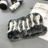 Winter Fur Headbands for Women Knitted Rex Rabbit Fur scarf