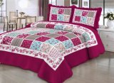 3-Piece Garden Floral Vintage Reversible Patchwork Comforter Bed Cover Quilt Set