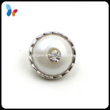 Small Pearl Plastic Shank Button with a Diamond
