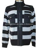 Men Knitted Long Sleeve Full Cardigan Sweater with Zipper (M15-061)