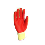 Logo Printed Laminated Latex Gloves with Cotton Material Inside