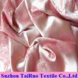 Polyester Embossed Satin with Hot Stamp for Bedsheet