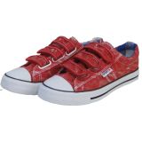 Newest Design School Breathable Red Hook & Loop Sneakers Canvas Vulcanized Shoes