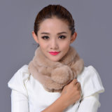 Lady Fashion Rex Rabbit Fur Winter Scarf (YKY4361)