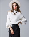 C11911 Fashion Ladies Knitted Sweater with Lantern Sleeve