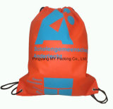 Reusable Non Woven or Polyester Eyelet Drawstring Bag for Promotion