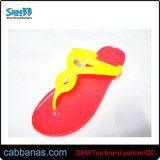 Simple PVC Beach Outdoor Strap Jelly Thong Flip Flops Slippers for Ladies Womens