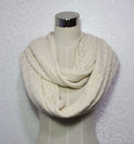 Women Fashion Wave Pattern Acrylic Knitted Infinity Winter Scarf (YKY4393)