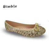 Lady Soft Light Big Size Ballet Shoes with Bowknot Upper