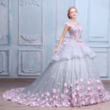 2018 New Tailed Grey Ball Gown Princess Dress Evening Gown