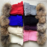 Cute Fashion Knit Kids Hats Fur POM POM Crochet Baby Hats
