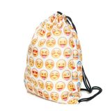 Emojis Drawstring Backpack Bags with Polyester Material Sport String Sling Bag for Kids Teens - Green