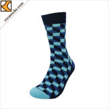Men's 3D Square Printing Knee High Leisurely Travel Socks (165014SK)