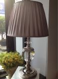 Phine 90162 Clear Crystal Table Lamp with Fabric Shade