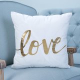 Foil/Gold&Silver Decorative Cushion/Pillow with Words (MX-02A/B/C/E/G/H)