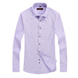 Fashionable Wave Point Stand Collar Color Men Shirt