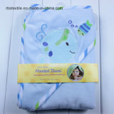 Baby Velvet/ Cotton Swaddle Blanket Hooded Towel with Embroidery