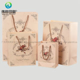 White Kraft Paper Jewellry Printed Packaging Gift Bags with Handle for New Year
