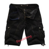 Men Fashion Comfortable Loose Cargo Pockets Cotton Shorts (S-1518)