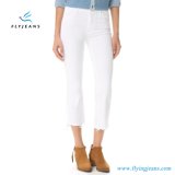 Women White High-Waisted Cropped Denim Jeans