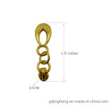 Brushed Light Gold Metal Zipper Pull for Bags Garment