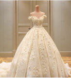 Cap Sleeves Bridal Gowns Ruffles Lace 3D Flowers Wedding Dress 2018 W17811