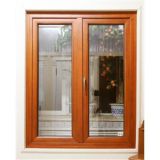 Teak Wood and Aluminum Window with Double Glass