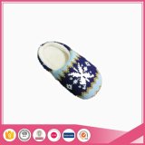 Navy Crochet Home Slippers with Warm Sherpa Lining