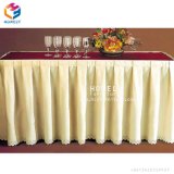 China 100% Polyester Fancy Banquet Hotel Table Skirt for Sale