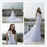 Lace Bridal Gown Sheer Back Wedding Dress (Dream-100102)