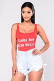Ladies Red Slip Printing Tank Tops with Strapless Tank Tops