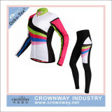 Fashion Women Cycling Jersey Cycling Pant with Silicon Anti-Slip Stripe