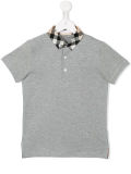 Custom Boy's Gingham Collar Polo Shirt