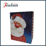 Glossy Laminated Art Paper Glitter Father Christmas Gift Paper Bag