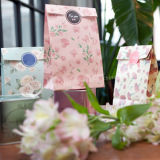 Special-Shaped Paper Bag with Logo Sticker/Paper Bag with Floral Patchwork