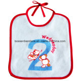 Factory Produce Customized Logo Printed White Cotton Terry Baby Bibs