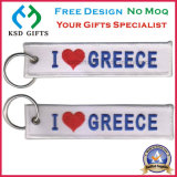 Customized I Love Greece Design Embroidery Design with Key Ring