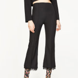 Ladies Fashion Lace Hem Bell-Bottoms Pants