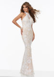 Lace Beaded Halter Prom Evening Cocktail Party Dresses Pd9909